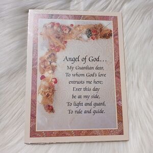 Vintage Angel of God Poem Cherub Wall Hanging Plaque Cherubs Decor Decoration
